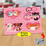 751683 Sevimli Yavru Çift Hayvanlar 99 Parça Puzzle Yapboz Tablo