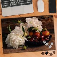 75259 Beyaz Çiçekler ve Meyve Tabağı 240 Parça Puzzle Yapboz