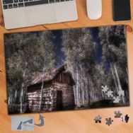753 Ahşap Ev Çevresinde Ağaçlar 240 Parça Puzzle Yapboz Tablo