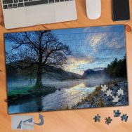 757 Göl Kenarında Sıska Ağaç 240 Parça Puzzle Yapboz Tablo