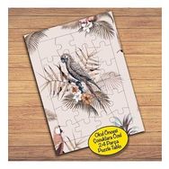 75794 Çiçekler Ve Daldaki Papağan Çocuklara Özel Puzzle Yapboz Tablo