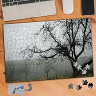 773 Kuru Dallı Ağaç Ve Sisli Hava 240 Parça Puzzle Yapboz Tablo