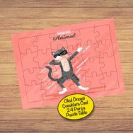 7846567 Dabbing Dansçı Kedi 24 Parça Çocuklara Özel Yapboz Tablo