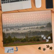 792 Sisli Hava Ağaçlar Doğa 240 Parça Puzzle Yapboz Tablo