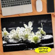 79411717 Beyaz Çiçekler Spa 240 Parça Puzzle Yapboz