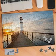 799 Deniz Feneri Yolu Gün Batımı 240 Parça Puzzle Yapboz Tablo