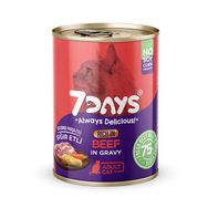7Days 415 gr Tahılsız Taze Sığır Etli Soslu Yetişkin Kedi Konservesi