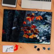 7EF5D Ağaçta Turuncu Yapraklar 240 Parça Puzzle Yapboz Tablo