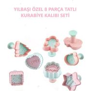 8 Adet Basmali Kurabiye Kalibi Seti 3103-3133 Gingerbreadman Cam Agaci Yilbasi Serisi