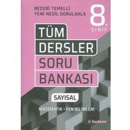 8.Sınıf Tüm Dersler Sayısal Soru Bankası Tudem Yayınları - Ders Kitapları