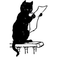 80 cm Gazete Okuyan Kedi Folyo Sticker