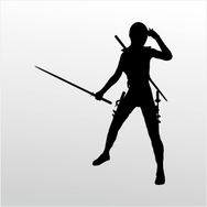 80 cm Samurai Folyo Sticker