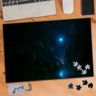 800 Ay Işığında Göl Manzara 240 Parça Puzzle Yapboz Tablo