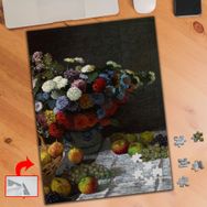 801 Çiçekli Meyveli Natürmort Monet 240 Parça Puzzle Yapboz Tablo