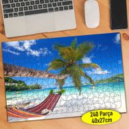 80525199 Palmiye Ağacı ve Hamak Tatil 240 Parça Puzzle Yapboz