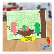 81 Ağaç Dalında Renkli Kuş Yuvası 99 Parça Puzzle Yapboz Tablo