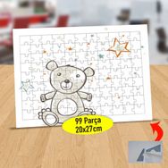 81169 Renkli Yıldızlar Ve Mutlu Ayıcık 99 Parça Puzzle Yapboz Tablo