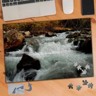 816 Taşlı Dere Doğa Manzarası 240 Parça Puzzle Yapboz Tablo