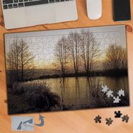824 Göl Kenarında Ağaç Manzarası 240 Parça Puzzle Yapboz Tablo