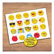 843 Emoji Smiley Surat Kolyajı 24 Parça Çocuklara Özel Yapboz Tablo