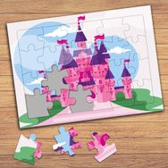 84337 Renkli Pembe Şato Çocuklara Özel Puzzle Yapboz Tablo