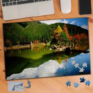 860 Tabiat Harikası Göl Ve Ağaçlar 240 Parça Puzzle Yapboz Tablo