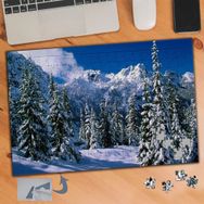 862 Karlı Ormanda Çam Ağaçları 240 Parça Puzzle Yapboz Tablo