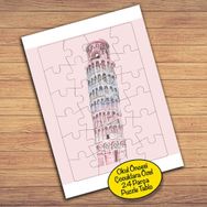 86286 Pisa Kulesi İtalya Çocuklara Özel Puzzle Yapboz Tablo