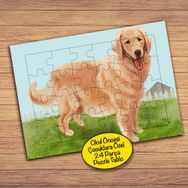 86930 Golden Retriever Köpek Çocuklara Özel Puzzle Yapboz Tablo