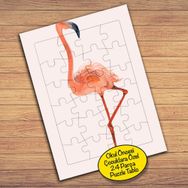86936 Flamingo Bird Family Çocuklara Özel Puzzle Yapboz Tablo