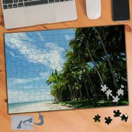 876 Palmiye Ağaçları Doğa Manzarası 240 Parça Puzzle Yapboz Tablo