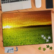 883 Yeşil Çimenler ve Güneşin Doğuşu 240 Parça Puzzle Yapboz Tablo