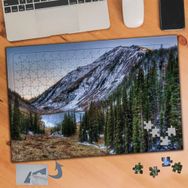 898 Uzun Çam Ağaçları ve Karlı Dağ 240 Parça Puzzle Yapboz Tablo