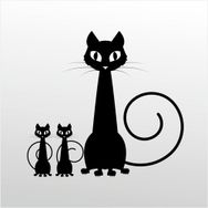 90 cm Aile Kedisi Folyo Sticker