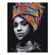 90x110 cm Afrikalı Güzel 1 Sayılarla Boyama Seti Rulo Duvar Sticker
