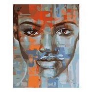 90x110 cm Afrikalı Güzel 3 Sayılarla Boyama Seti Rulo Duvar Sticker