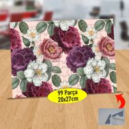 9197 Pembe Renkli Romantik Çiçekler 99 Parça Puzzle Yapboz Tablo
