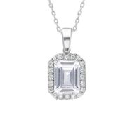 925 Ayar Starlight Diamond Pırlanta Kare Baget Tektaş Kadın Gümüş Kolye