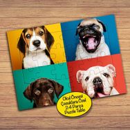 93 Sevimli Köpek Kolyajı 24 Parça Çocuklara Özel Yapboz Tablo
