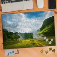 930 Şelale ve Orman Manzarası 240 Parça Puzzle Yapboz Tablo