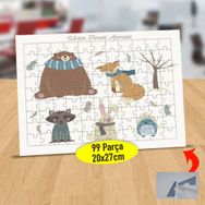 9318 Ormanda Kış Geçiren Hayvanlar 99 Parça Puzzle Yapboz Tablo