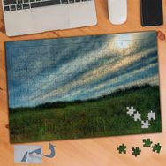 946 Yeşillik ve Güneş Bulut 240 Parça Puzzle Yapboz Tablo