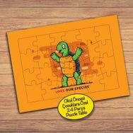 98PZ Neşeli Kaplumbağa Çocuklara Özel Puzzle Yapboz Tablo