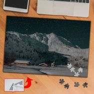 A01 Karlı Dağlar Ahşap Evler 240 Parça Puzzle Yapboz Tablo