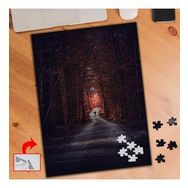A060 Ağaçlı Yol Kırmızı Yaprak Bitki 240 Parça Puzzle Yapboz Tablo