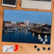 A0979 Şehirde Kıyı İskele Gemiler 240 Parça Puzzle Yapboz Tablo