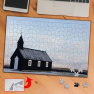 A1322 Issız Kilise Ahşap Ev Gökyüzü 240 Parça Puzzle Yapboz Tablo