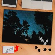 A1638 Galaktik Gökyüzü Ağaç Silüeti 240 Parça Puzzle Yapboz Tablo