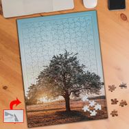 A184 Karlı Ağaç Gün Batımı 240 Parça Puzzle Yapboz Tablo