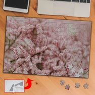 A290 Uzun Pembe Çiçekler Bitki Doğa 240 Parça Puzzle Yapboz Tablo